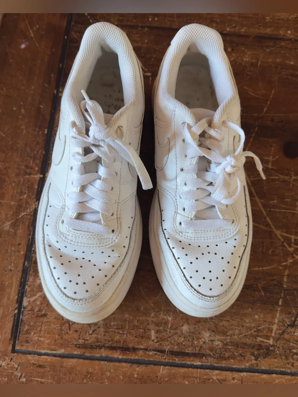White Women's Platform Sneaker - Branded Athletic Style